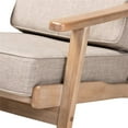thumbnail image 6 of Bowery Hill Light Grey Upholstered Antique Oak Finished Wood Armchair, 6 of 9