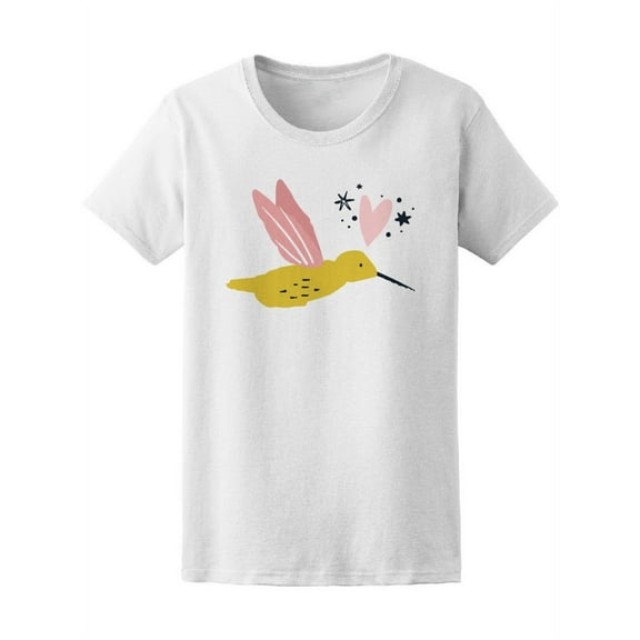 Lovely Boho Hummingbird Sketch T-Shirt Women -Image by Shutterstock, Female x-Large