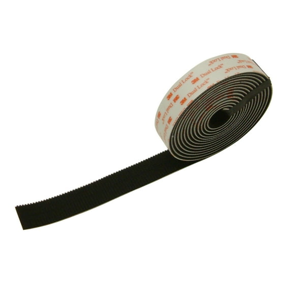 3M Dual Lock Type 400 Reclosable Fastener [Black / Acrylic Adhesive] (SJ3551): 1 in. x 15 ft. (Black)