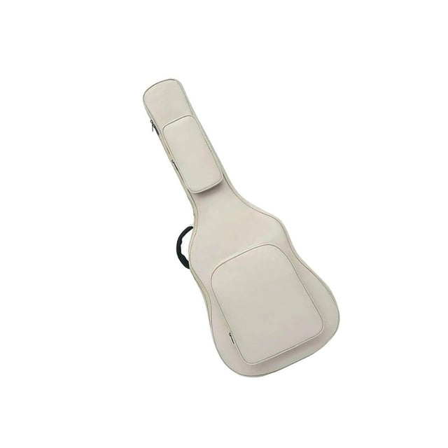 kurtrusly Acoustic Guitar Bag with Pockets Backpack Adjustable Shoulder Strap for Bass Beige