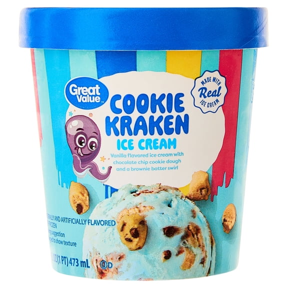 Great Value Cookie Kraken Ice Cream, 1 Pint