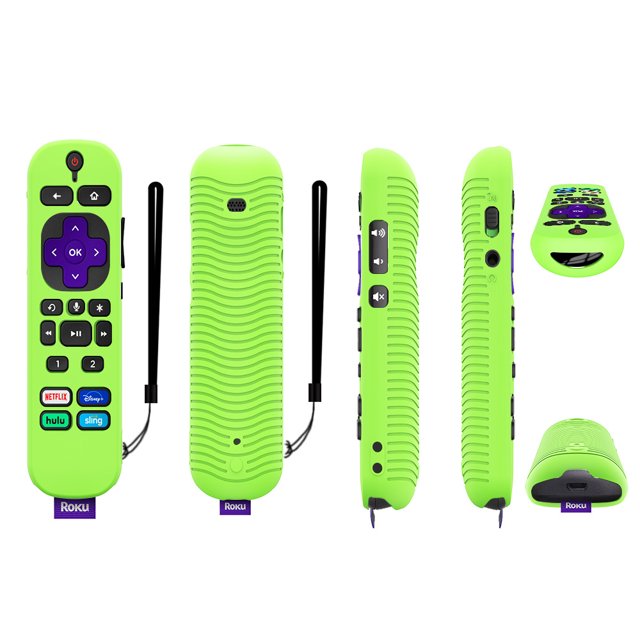 Silicone Protective Case for TCL Roku Voice Remote Pro TV Removable Remote Control Cover Dustproof Shockproof Protector Shell Luminous Green