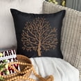 thumbnail image 4 of Pillow Cover, Black Pillow Covers 20x20 inch (50x50 cm), Designer Black Pillow Covers, Beaded Tree Pillow Cover, 20x20 inch (50x50 cm) Throw Pillow Cover, Floral - Celebrated Tree, 4 of 11