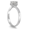 thumbnail image 2 of SZUL Women's 1/2 Carat TW Lotus Diamond Engagement Ring in 10K White Gold  (J-K-L Color, I2-I3 Clarity), 2 of 3