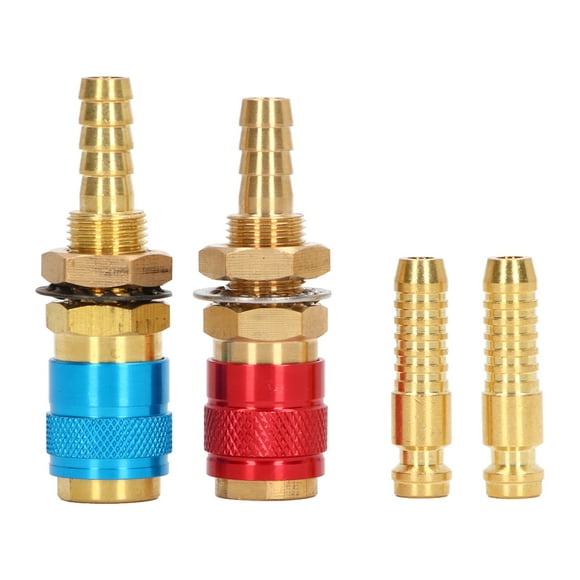 Water Cooled Gas Adapter Portable Brass Quick Connector with Plug for PTA DB MIG TIG Welding Torch M8(8mm)