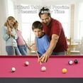 thumbnail image 3 of RayChee 48in Pool Billiard Game Table w/2 Cue Sticks, 16 Balls, Triangle, Chalk Foldable Pool Table for Kids Family  (Red), 3 of 8