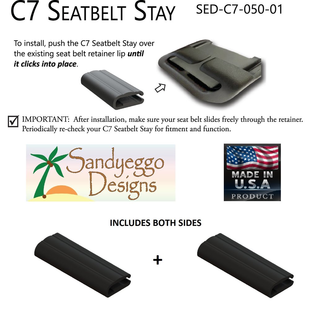 C7 Corvette Stingray Seat Belt Guide Stay Clips SEDC705001 Fits All