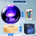 thumbnail image 5 of 3D Mushroom Crystal Ball Night Light with 16 Color LED Wooden Base and Remote Control, Upgraded 3.15 Inch Mushroom Lamp for Kids Friends Birthday Christmas Cute Mushroom Home Décor, 5 of 7
