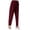 Wine, variant on Women's Classic Knit Pants-Pull On Dressy Casual Slacks Elastic Waist,Tapered Leg,Side Seam Pockets