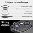 thumbnail image 2 of For iPhone 14 6.1 inch/14 Plus 1 Set Camera Lens HD Tempered Glass Alloy Ring Film, 2 of 5