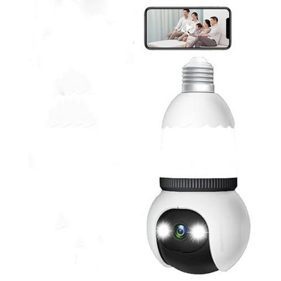 Livelyto Bulb Camera, 4MP Light Bulb Security Camera 5G&2.4GHz Wireless Outdoor Indoor Camera with Night , Smart Porch Lights with Cameras As Easy to Install As Changing Light Bulbs (1)