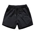 thumbnail image 2 of zeranth Men Running Shorts Elastic Waist Drawstring Gym Short Pants Solid Color Wide Leg Outdoor Shorts Streetwear, 2 of 7