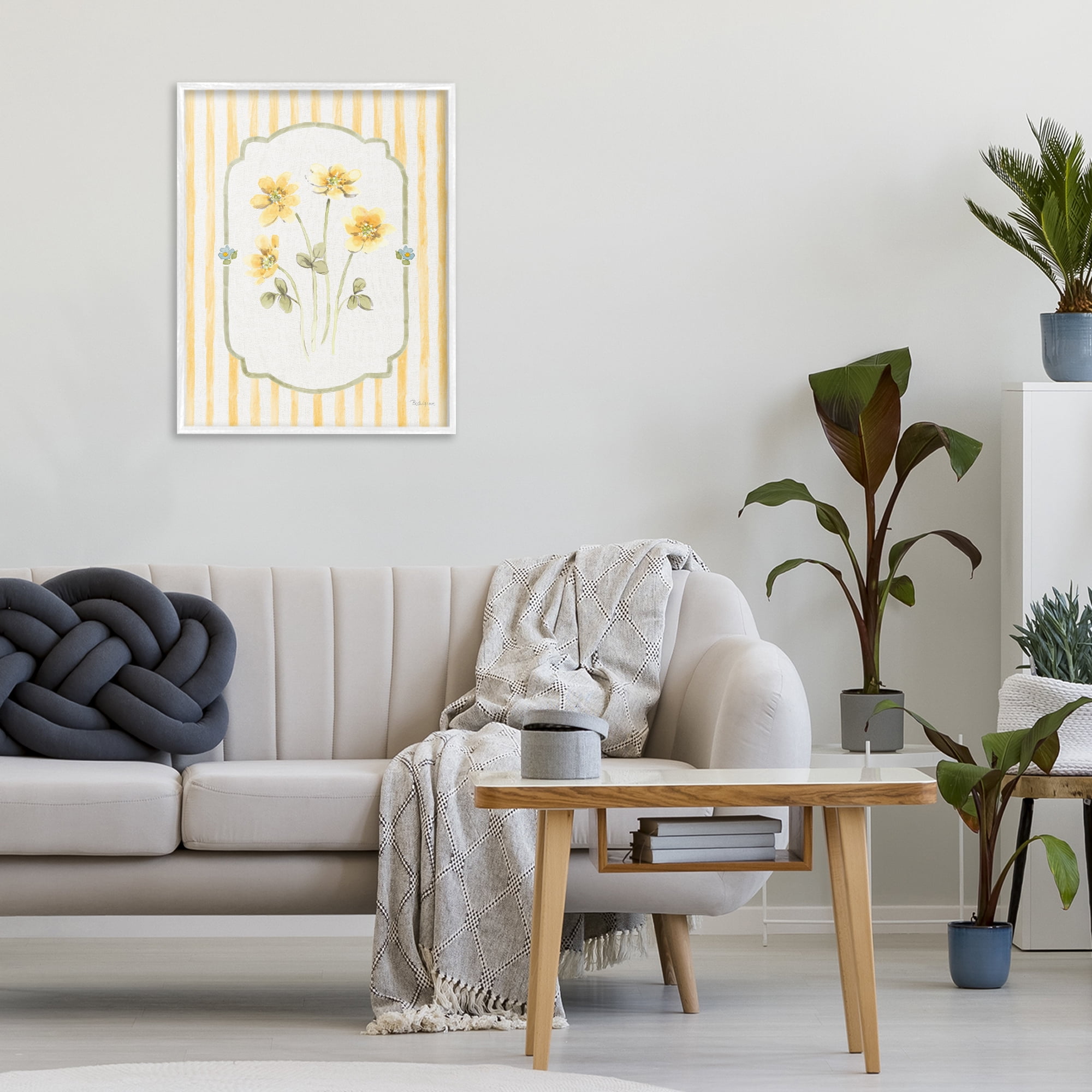Stupell Industries Sweet Honey Flowers White Framed Giclee Art, design by Beth Grove
