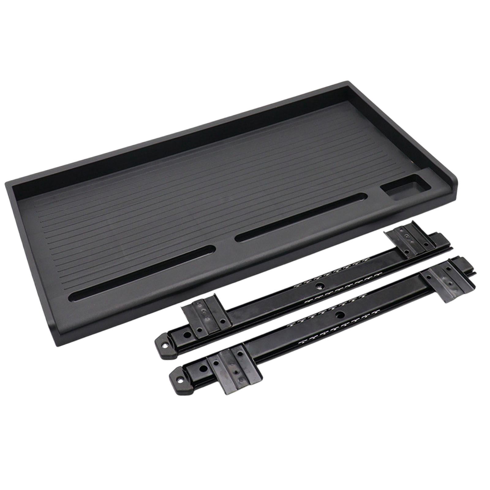 figatia under Desk PC Keyboard Drawer Tray Desktop Extender Replacement Saving Space Push and Pull Smooth 51.5x27cm Keyboard Organizer Black 35mm W Rail