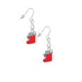 thumbnail image 3 of Delight Jewelry Silvertone 3-D Red Christmas Stocking Silver tone Infinity French Earrings, 3 of 4