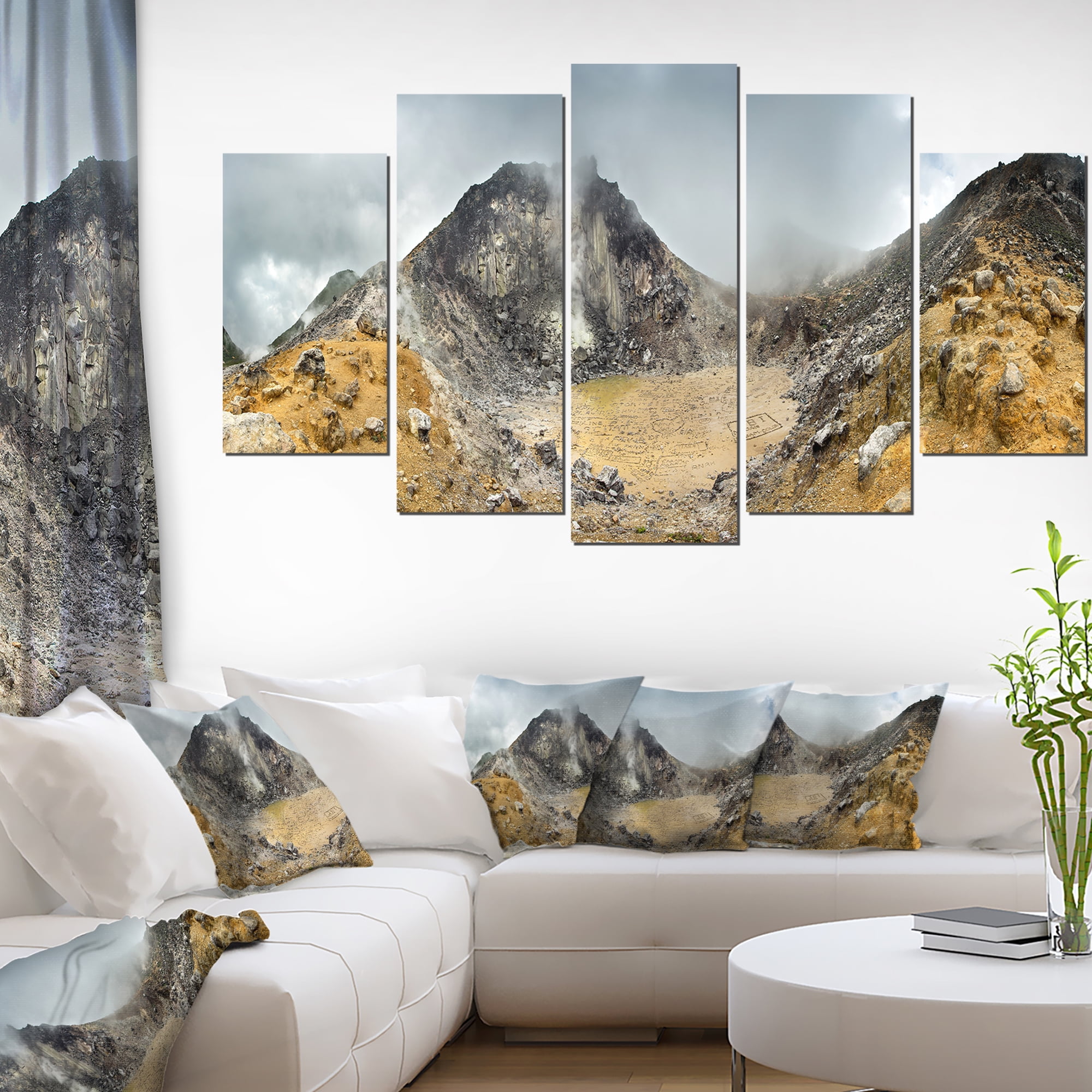 Volcano Panorama With Dramatic Sky Landscape Canvas Art Print Walmart Canada
