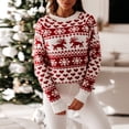 thumbnail image 3 of Nuevo invierno Navidad mujeres suéteres pulóver Tops Casual manga larga estampado suéter de punto ropa de mujer prendas de vestir 2024, 3 of 5