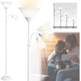 thumbnail image 1 of Lámpara de pie ajustable con luz de lectura,lamparas de pie led,lampara de pies para sala,dormitorio,estudio,asala de estudio, oficina,178cm de alto negro,american blanco, 1 of 10