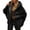 Black*, variant on RUTAYY Women's Padded Hooded Jacket Warm Long Sleeve Solid Color Long Sleeve Button Outerwear Coat Chic Versatile Tops
