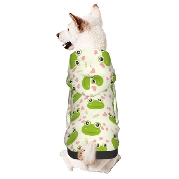 Balery Green Frog Sudadera con Capucha para Perros Pequeños – Ropa para Mascotas, Disfraz para Perros y Gatos, Ideal para Fiestas y Cosplay-Medium