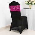 thumbnail image 2 of BalsaCircle 5 Fuchsia Silver Mesh Chair Sashes Wavy Embroidered Sequins Wedding Party Events Reception Catering Home Tableware Decorations Supplies, 2 of 6