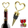 thumbnail image 5 of Tapón de vino con forma de corazón de metal de aleación de zinc, creativo, de silicona, dorado, se puede configurar, 5 of 5