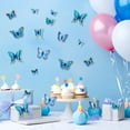 thumbnail image 6 of Topboutique Butterfly Wall Decor 24 Pcs 3D Butterfly Decoration Removable Butterfly Stickers Butterflies Decals for Birthday Party Decorations Kids Bedroom Butterfly Stickers Magnets Blue, 6 of 9