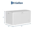 thumbnail image 3 of 99 Gallon Deck Box, Waterproof Resin Outdoor Storage Box, Lockable Patio Container & Bench for Furniture Cushions, Garden Tools, 3 of 7