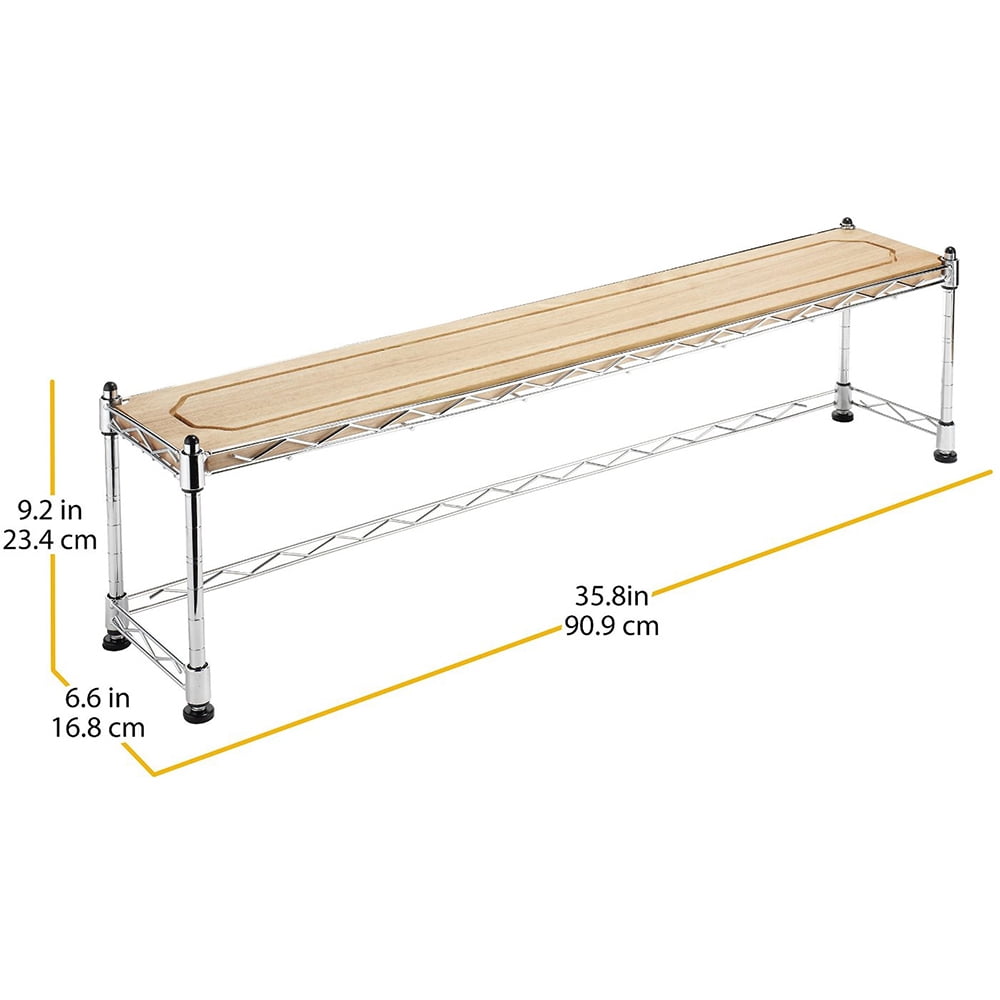 Whitmor Supreme Sink Shelf - Multiuse Organizer - Wood and Chrome 40lb Capacity - Silver