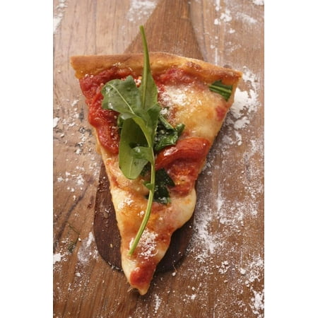 Piece of Cheese and Tomato Pizza with Rocket Print Wall Art By Eising Studio - Food Photo and