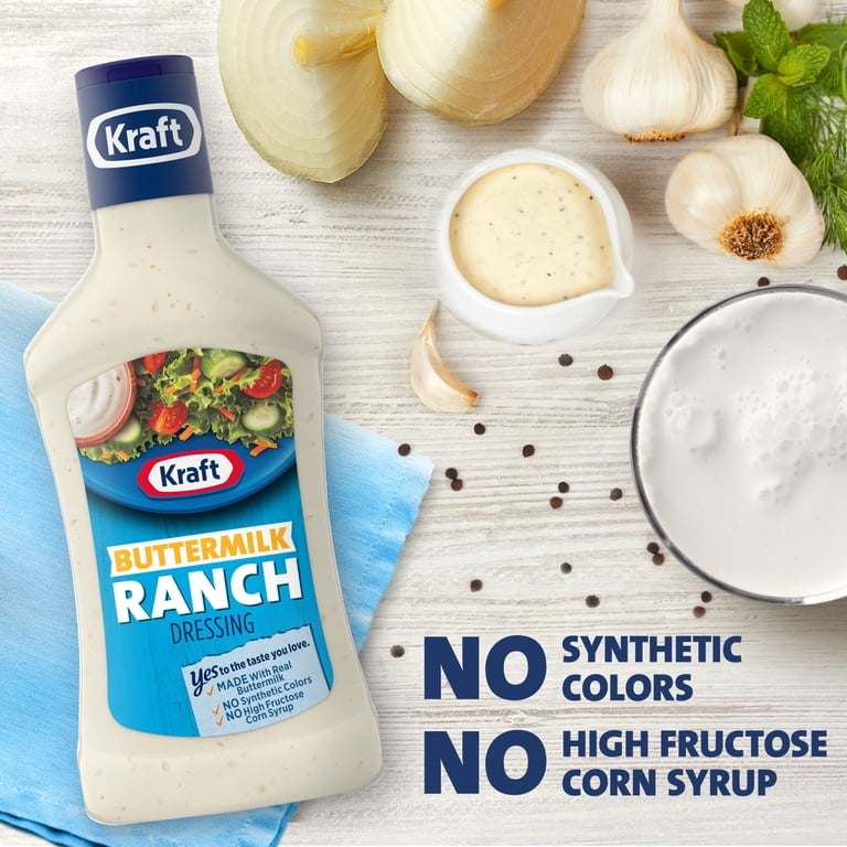 Kraft, Buttermilk Ranch Dressing, 16 fl oz Bottle, Thick & Tangy - Walmart .com