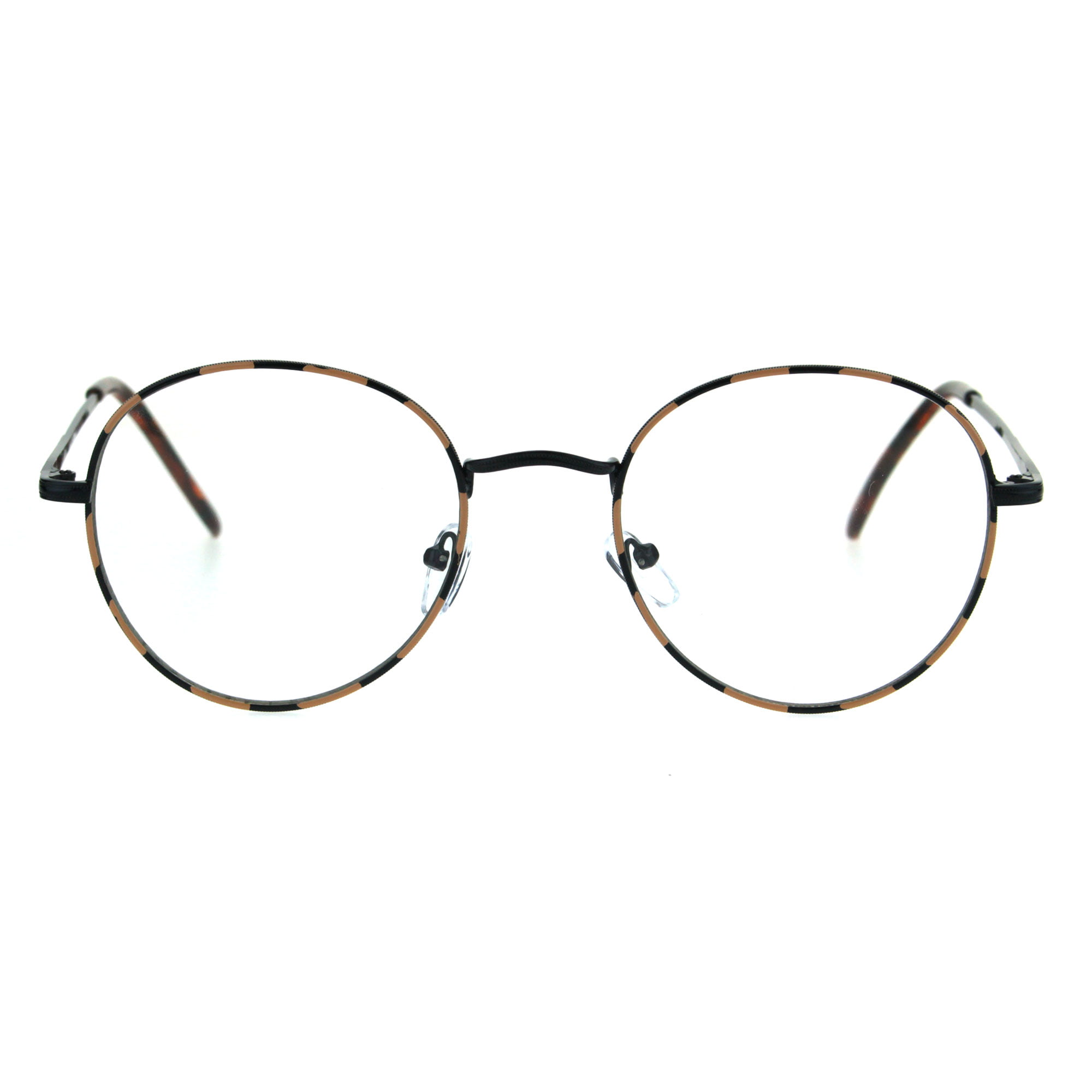 Unisex Half Rim Round Metal Frame Retro Clear Lens Glass Vintage Geek Glasses