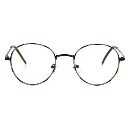 Classic 90s Metal Rim Round Clear Lens Eye Glasses Frame Black (Best Eye Frames For Men)