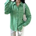 thumbnail image 2 of Oversized Button Down Shirts for Women Shirt Long Sleeve Collared Blouses with Pocket Beach Outfit Green XL, 2 of 9