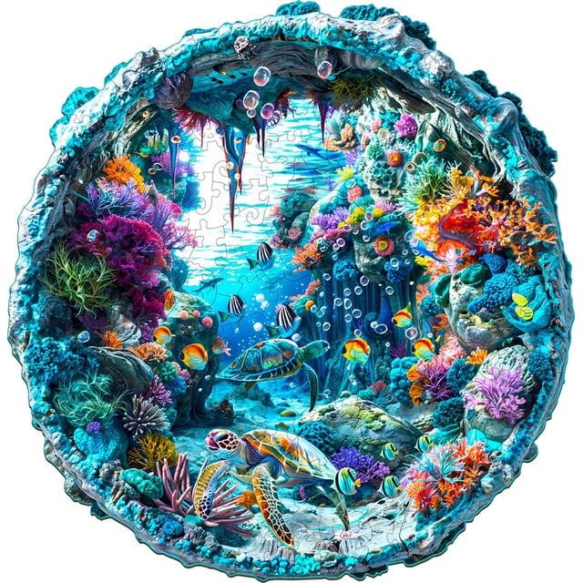 Puzle de madera Jigfoxy Ocean 3D Visual para adultos, 300 piezas