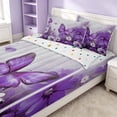 thumbnail image 2 of Erosebridal Cute Butterfly Zipper Queen Comforter Set with Fitted Sheet and 2 Pillowcases, Chic Flower Zipper Bedding Set, Polka Dots Reversible, Lavender Purple, Polka Dots Reversible, 2 of 7