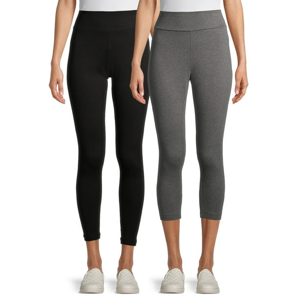 Time and Tru - Time and Tru Women's Capri Leggings, 2-Pack - Walmart.com - Walmart.com