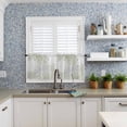 thumbnail image 5 of Sage Green Chrysanthemum Half Window Curtains 24 Inches Long, Farmhouse Botanical Floral Modern Window Treatment Curtain Drapes, Short Curtains Tiers for Kitchen Over Sink, 27.5"x24", 2 Panels, 5 of 7