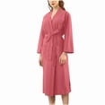 thumbnail image 5 of Sakmal Waffle Womens Robes Kimono Long Length Plus Size Loungewear for Women Red Cute Robe for Women 3XL, 5 of 5