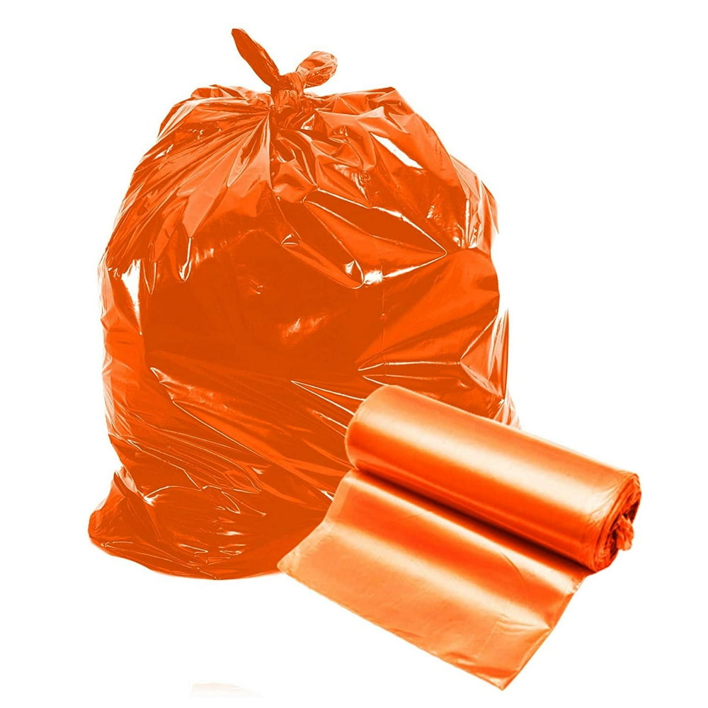 Pack of 20 Heavy Duty Can Liners 43 x 47. Low Density Orange Trash