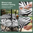 thumbnail image 5 of Round Outdoor Tablecloth with Umbrella Hole and Zipper, Palm Tree Monstera Tablecloth with Elastic Waterproof, Black White Leaf Boho Botanical Tropical Patio Table Covers for 36" - 44" Pool Tables, 5 of 9