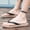 Khaki, variant on Men Black Woven Fabric Thong Flip Flops Beige Chinese Geometric Pattern Massage EVA Beach Slippers