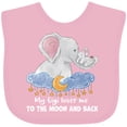 thumbnail image 3 of Inktastic My Gigi Loves Me to the Moon and Back Elephant Family Boys or Girls Baby Bib, 3 of 4