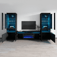 thumbnail image 4 of Electric Fireplace Modern Wall Unit Entertainment Center - Black, 4 of 6