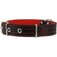 thumbnail image 2 of Dogs My Love Genuine Leather Dog Collar Padded Black 3 Sizes (14"-17.5"), 2 of 2