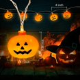 thumbnail image 2 of Guirlande Lumineuse Citrouille d'Halloween 3 m, 20 Lumières Décoratives à Piles LED 2 Modes Lumières Stables/scintillement pour Fête d'Halloween Intérieur Extérieur Récolte Décorations de l'Action de Grâce, 2 of 7