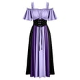 thumbnail image 7 of Renaissance Dress Women Short Sleeve Cold Shoulder Underbust Corset Dresses Vintage Victorian Goth Halloween Maxi Dress, 7 of 7