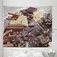 thumbnail image 1 of Chocolate Tapestry, Pile of Assorted Chocolate Bars Black and White Pieces with Hazelnut, Fabric Wall Hanging Decor for Bedroom Living Room Dorm, 5 Sizes, Dark Brown Brown Ivory, by Ambesonne, 1 of 1
