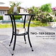 thumbnail image 4 of Black Round Patio Dining Table with Storage - Outdoor Rattan Coffee Table, 25.2" Dia x 28" H - Perfect for Gardens & Patios, 4 of 7