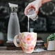 thumbnail image 4 of Tazas de café de cerámica, tazas para desayuno, tazas de leche, cristalería, hogar, oficina, cafetería, regalo Flores rosadas, 4 of 9